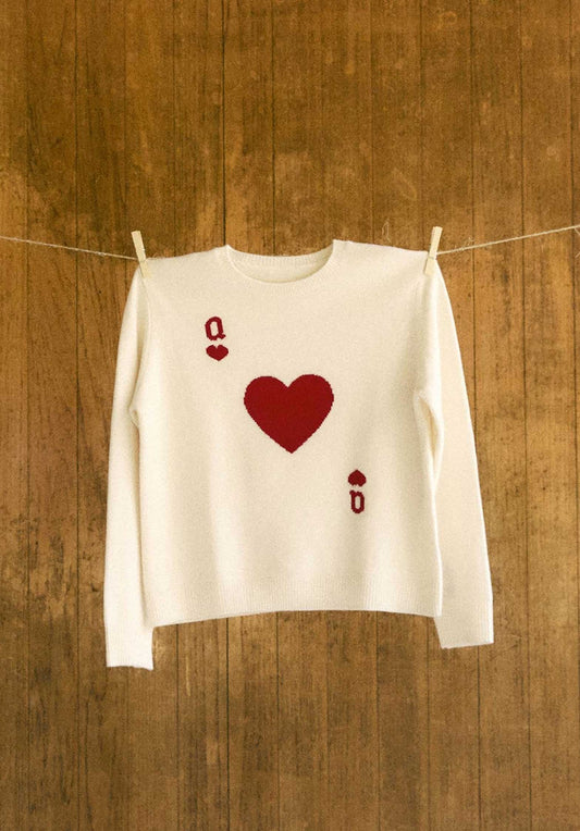 Pullover Dame De Coeur Blanc