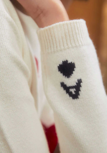 Pullover Dame De Coeur Blanc