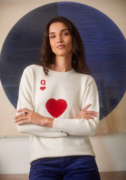 Pullover Dame De Coeur Blanc