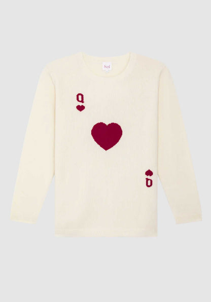 Pullover Dame De Coeur Blanc