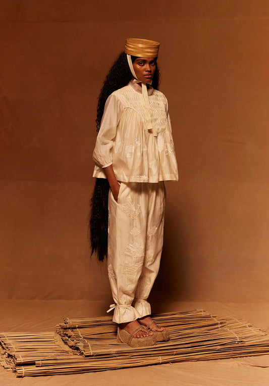 Blouse Kaeru Yoke Ivory