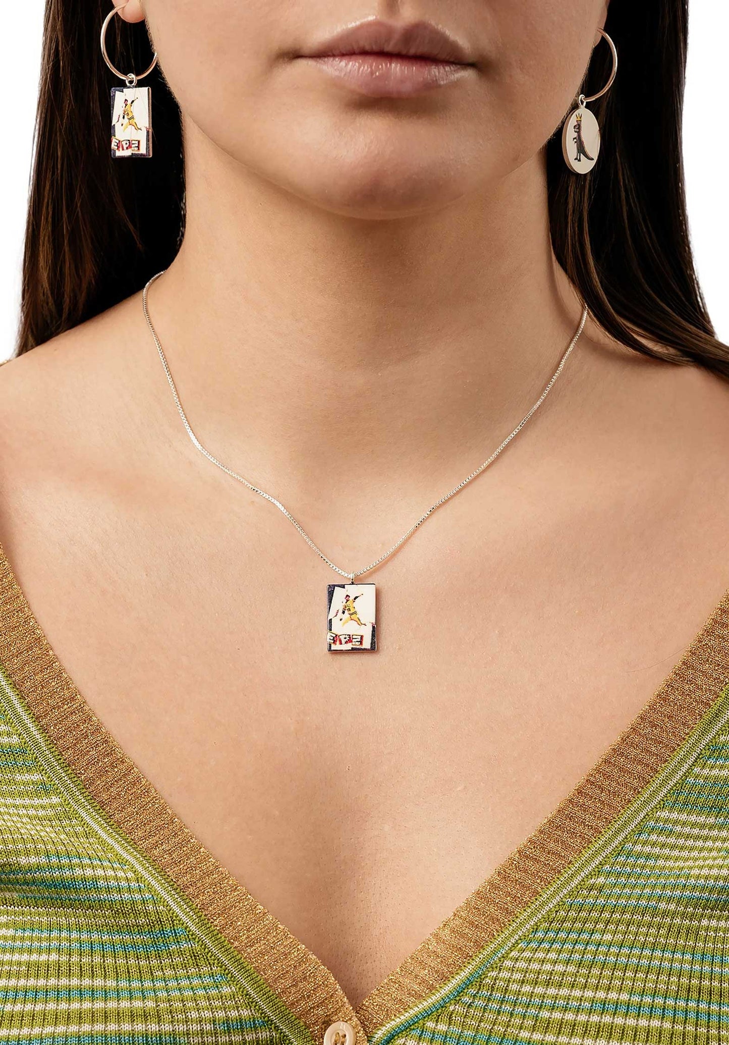 Necklace Epz Baseball Silver