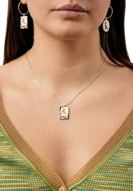 Necklace Epz Baseball Silver