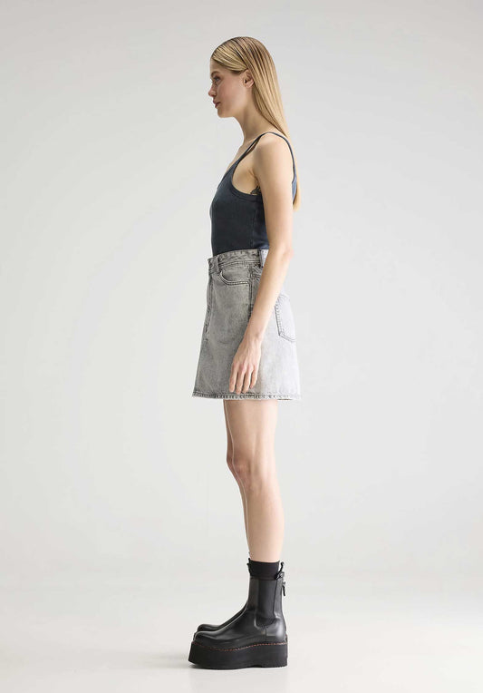 Denim Skirt Pipa51 D0521 Used-Grey