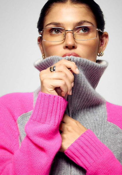 Turtleneck Knitted 2501wpm03295 Gris-Chine-Fonce-F