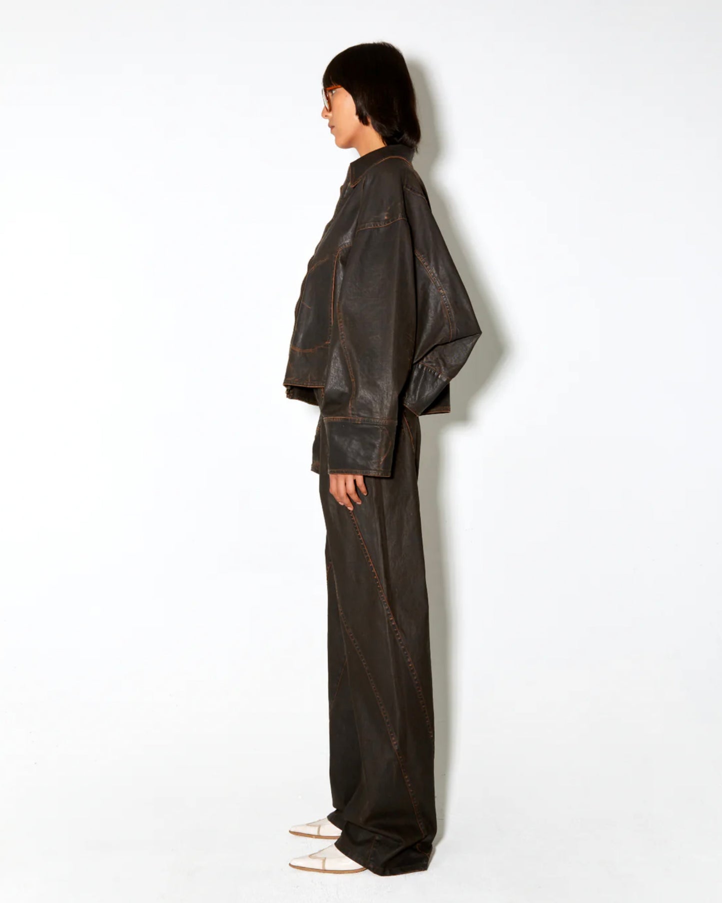 Denim Jacket Macfly Brown-Wax