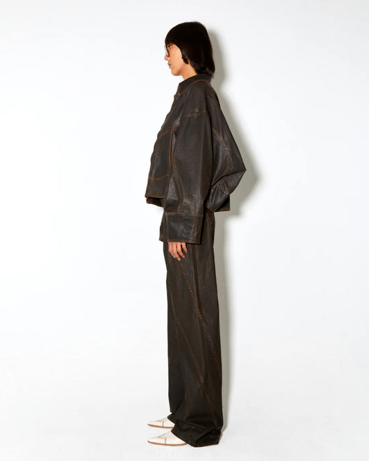 Denim Jacket Macfly Brown-Wax