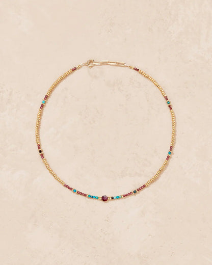 Necklace Meghna Grenat-Chrysocolle