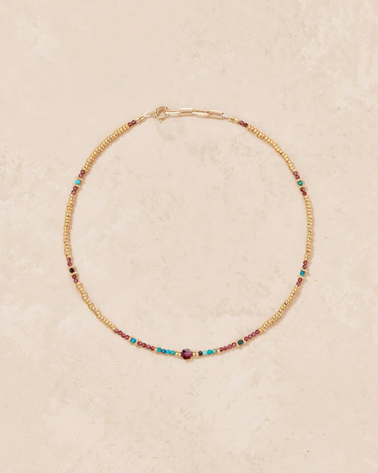 Necklace Meghna Grenat-Chrysocolle