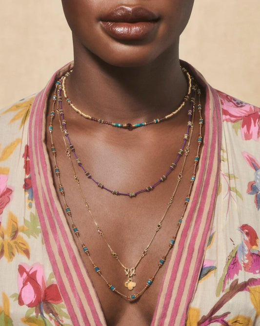 Necklace Meghna Grenat-Chrysocolle