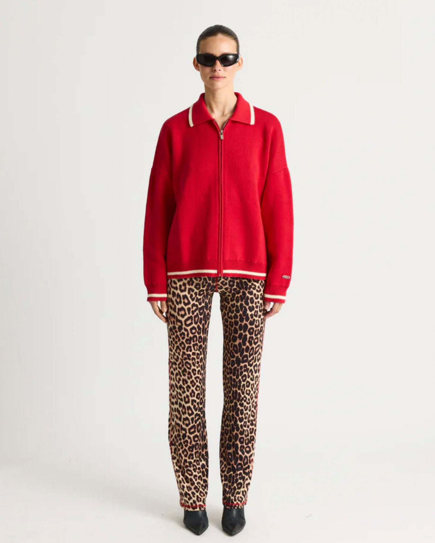 Jacket Keatonrs Knit Zi Red