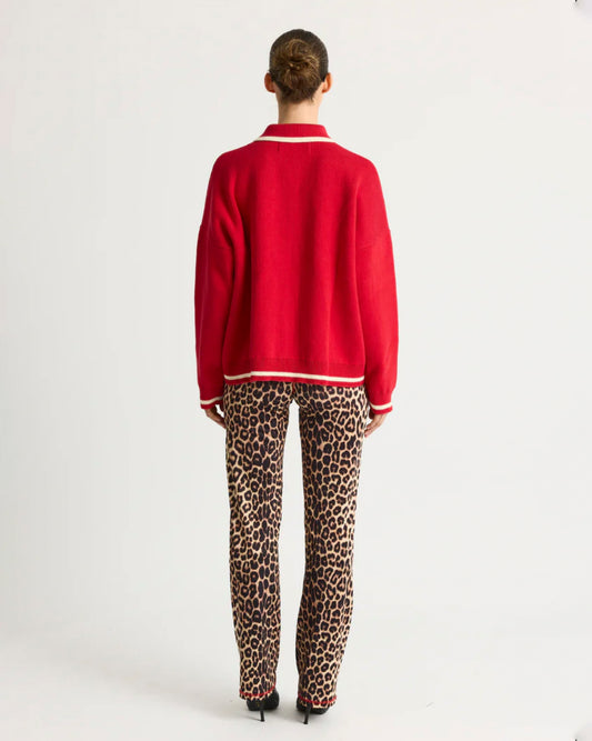 Jacket Keatonrs Knit Zi Red