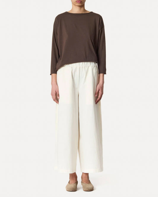 Women’s Pants 100% Cotton Poplin Lightweight - Ivory Avorio