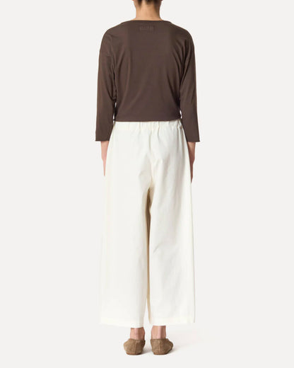 Women’s Pants 100% Cotton Poplin Lightweight - Ivory Avorio