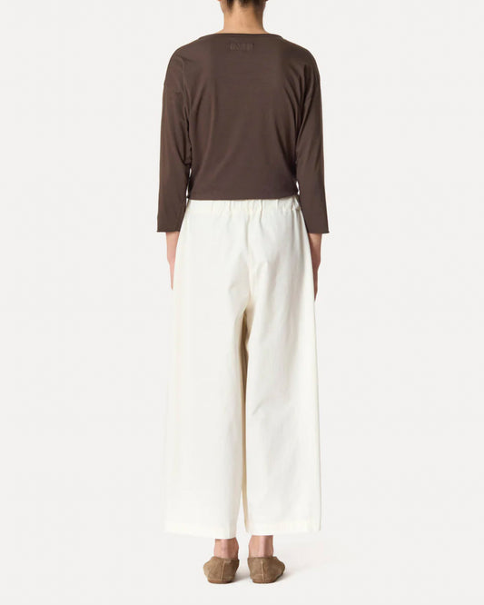 Women’s Pants 100% Cotton Poplin Lightweight - Ivory Avorio