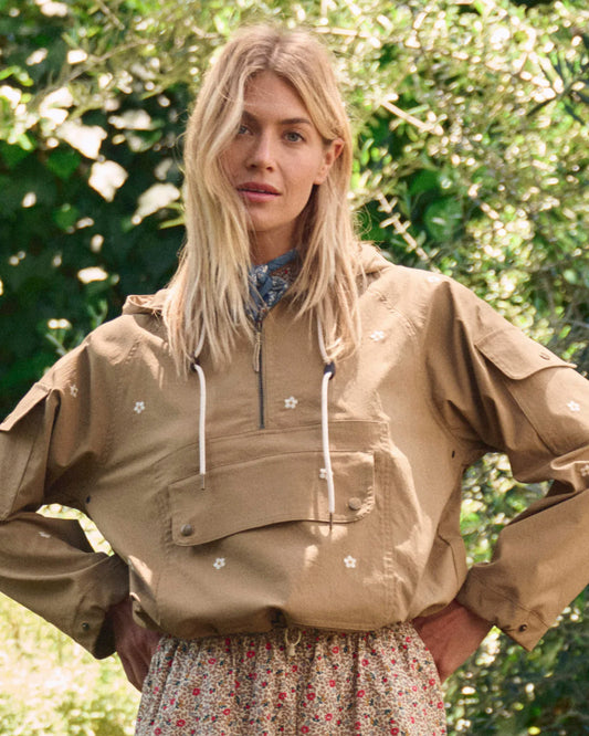 Sweatshirt E Trailhead Pul Khaki-With-Daisy-Emb