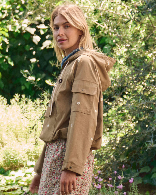 Sweatshirt E Trailhead Pul Khaki-With-Daisy-Emb