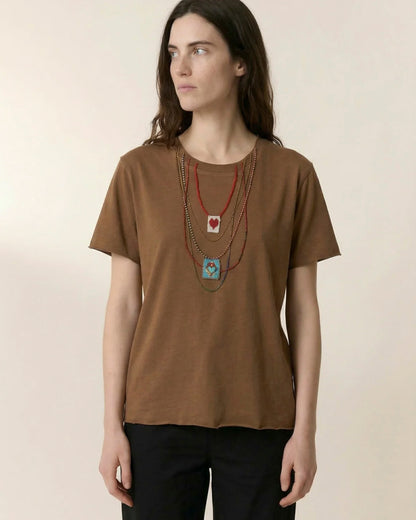 Men's T-Shirt 100 Percent Supima Cotton Knit - Summer Brown