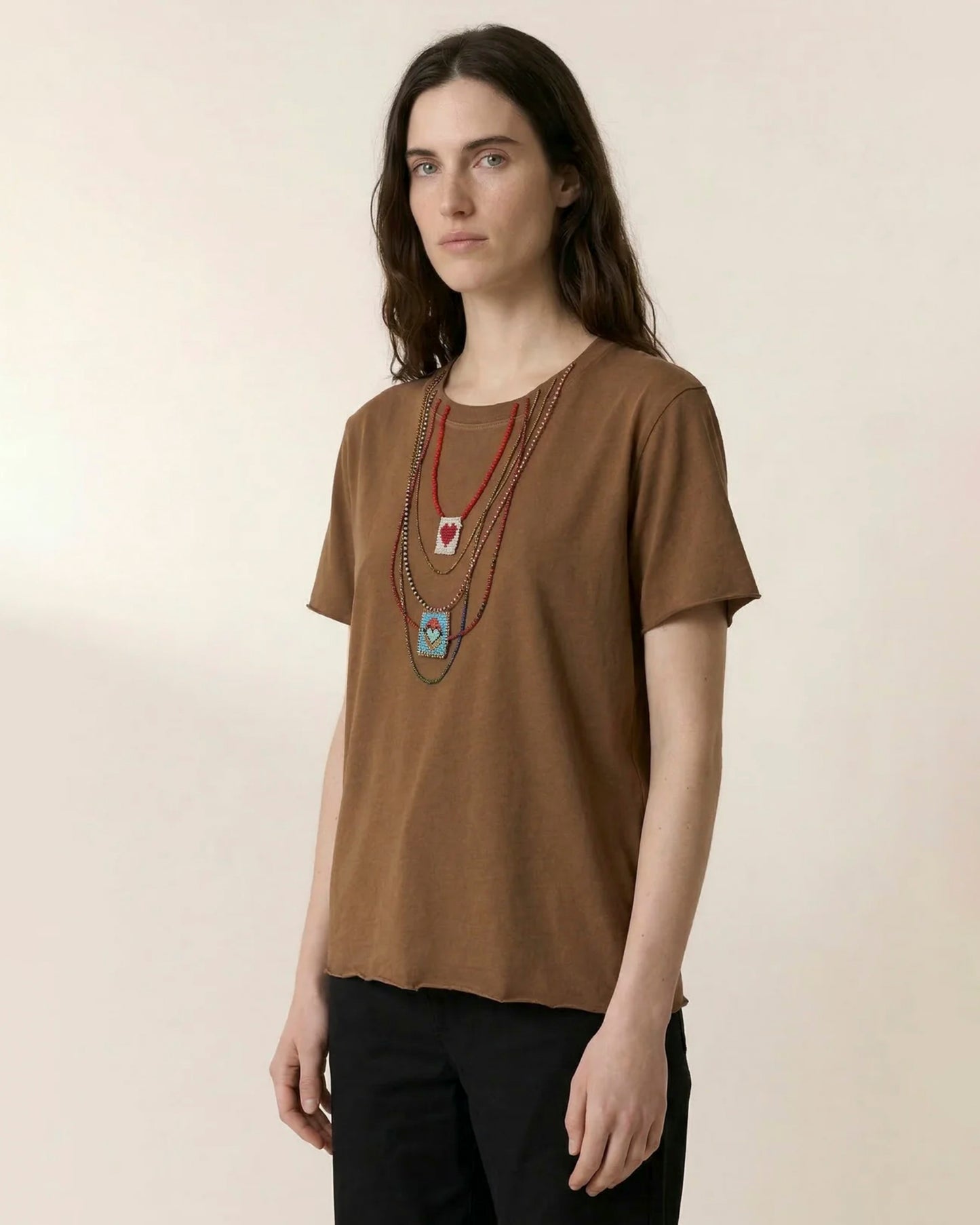 Men's T-Shirt 100 Percent Supima Cotton Knit - Summer Brown