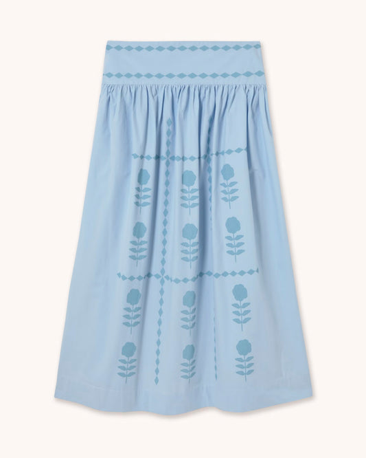 Skirt Flowers Skirt Blue