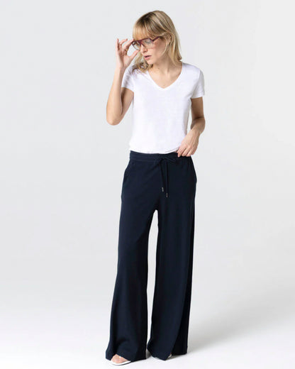 Pants in Cotton / Linen Marine