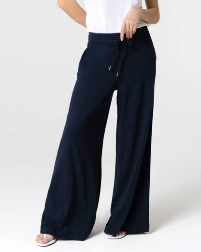 Pants in Cotton / Linen Marine