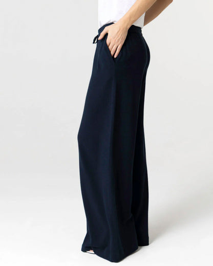 Pants in Cotton / Linen Marine