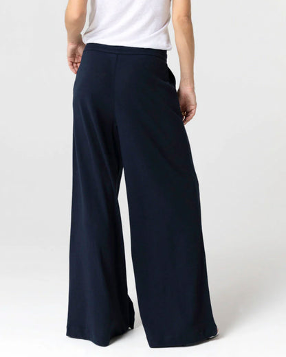 Pants in Cotton / Linen Marine