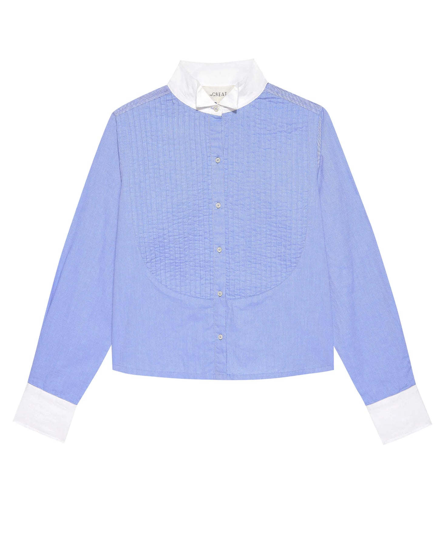 Blouse T1247844 Pleated Tux Blue-Oxford-White