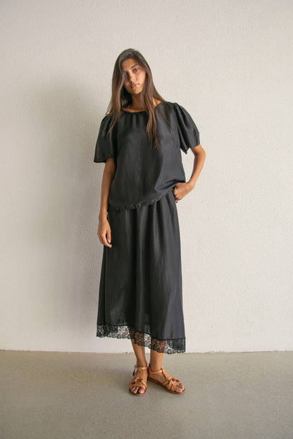 Tank La Fille Lace To Black