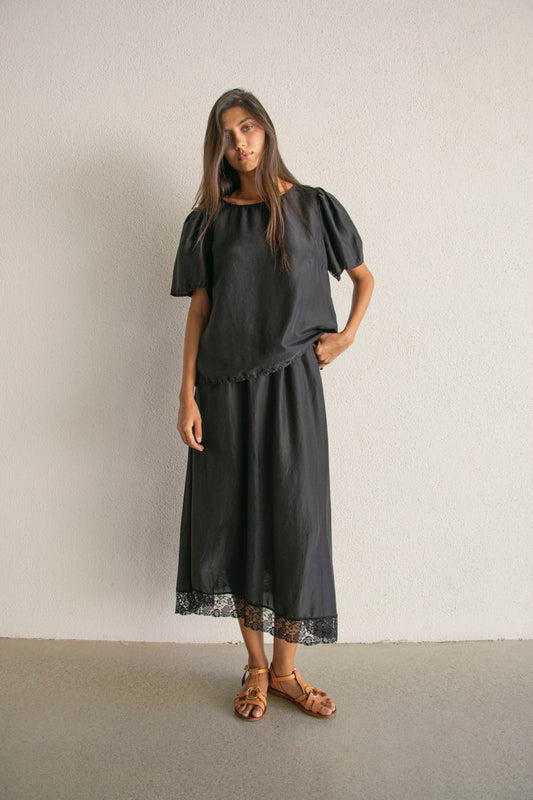 Tank La Fille Lace To Black