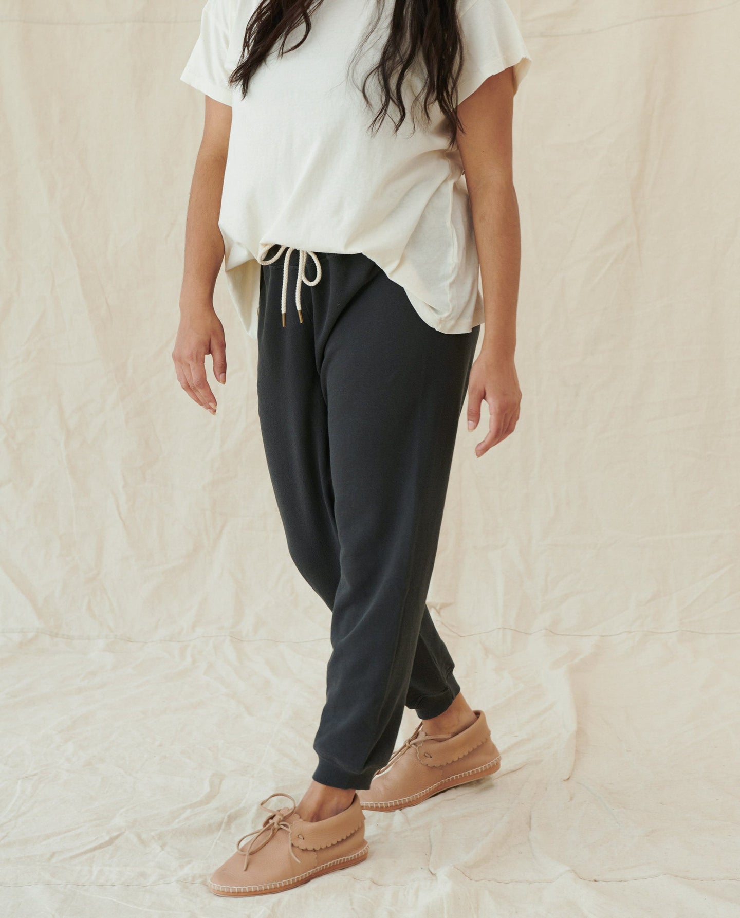 Pants The Cropped Sw B590085 Washed-Black