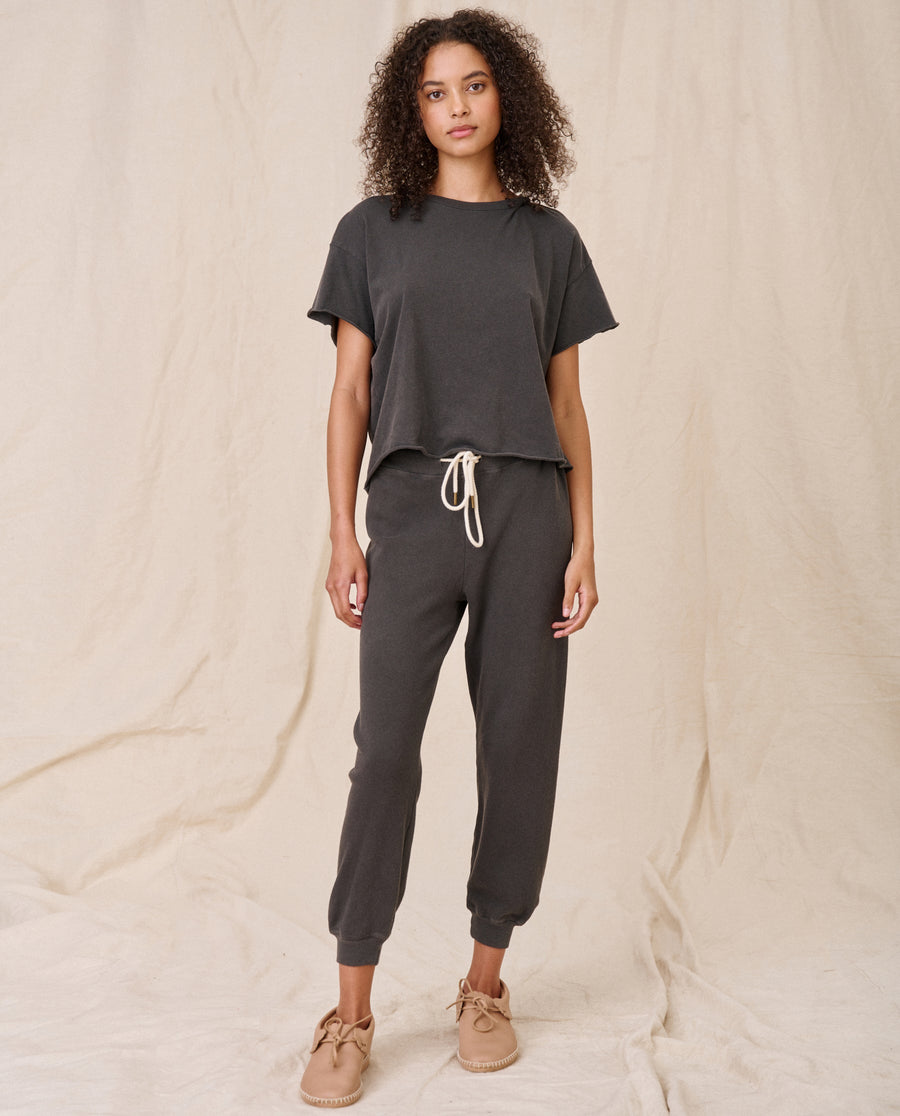 Pants The Cropped Sw B590085 Washed-Black
