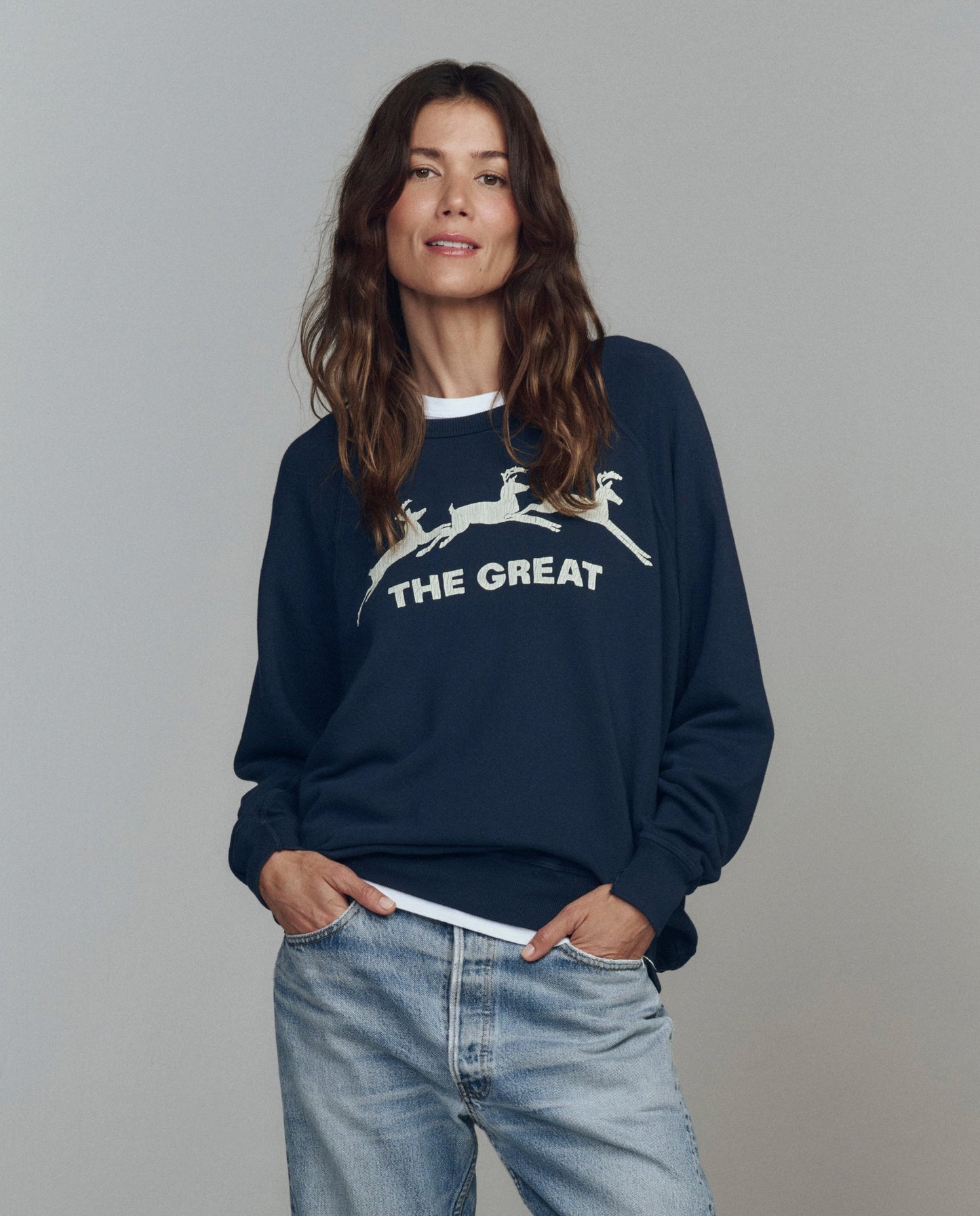 Sweatshirt College Deer Navy