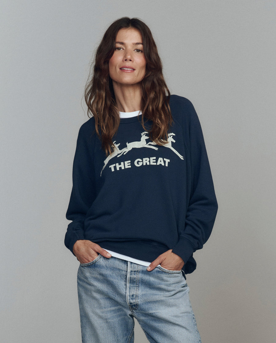 Sweatshirt College Deer Navy