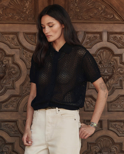 THE GREAT-475 CROCHET POLO-BLACK_02.jpg