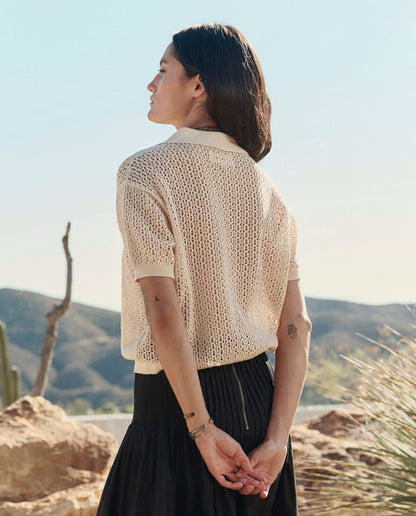 THE GREAT-475 CROCHET POLO-CREAM_05