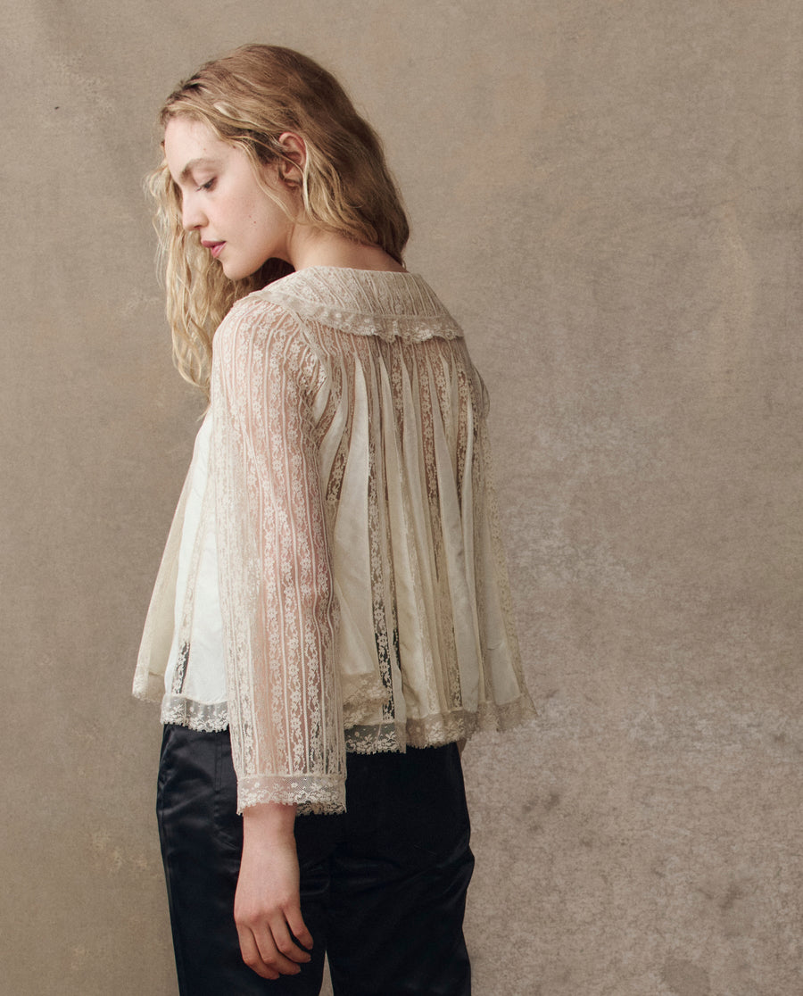 Blouse Keepsake Lace Sh Cream