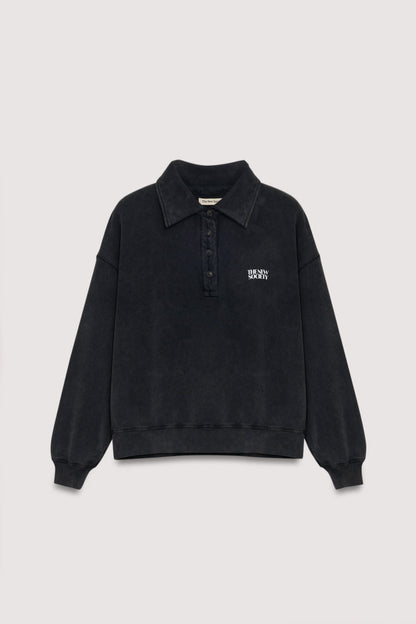 Sweatshirt Valeria Polo Washed-Grey