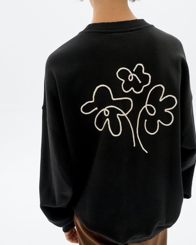 Sweatshirt Jimena Flower Ro Black