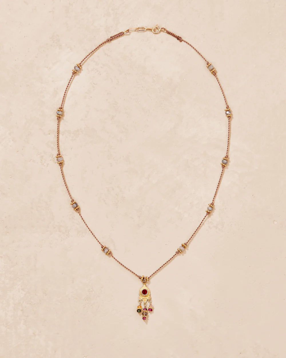 Necklace Padma Chaine Grenat