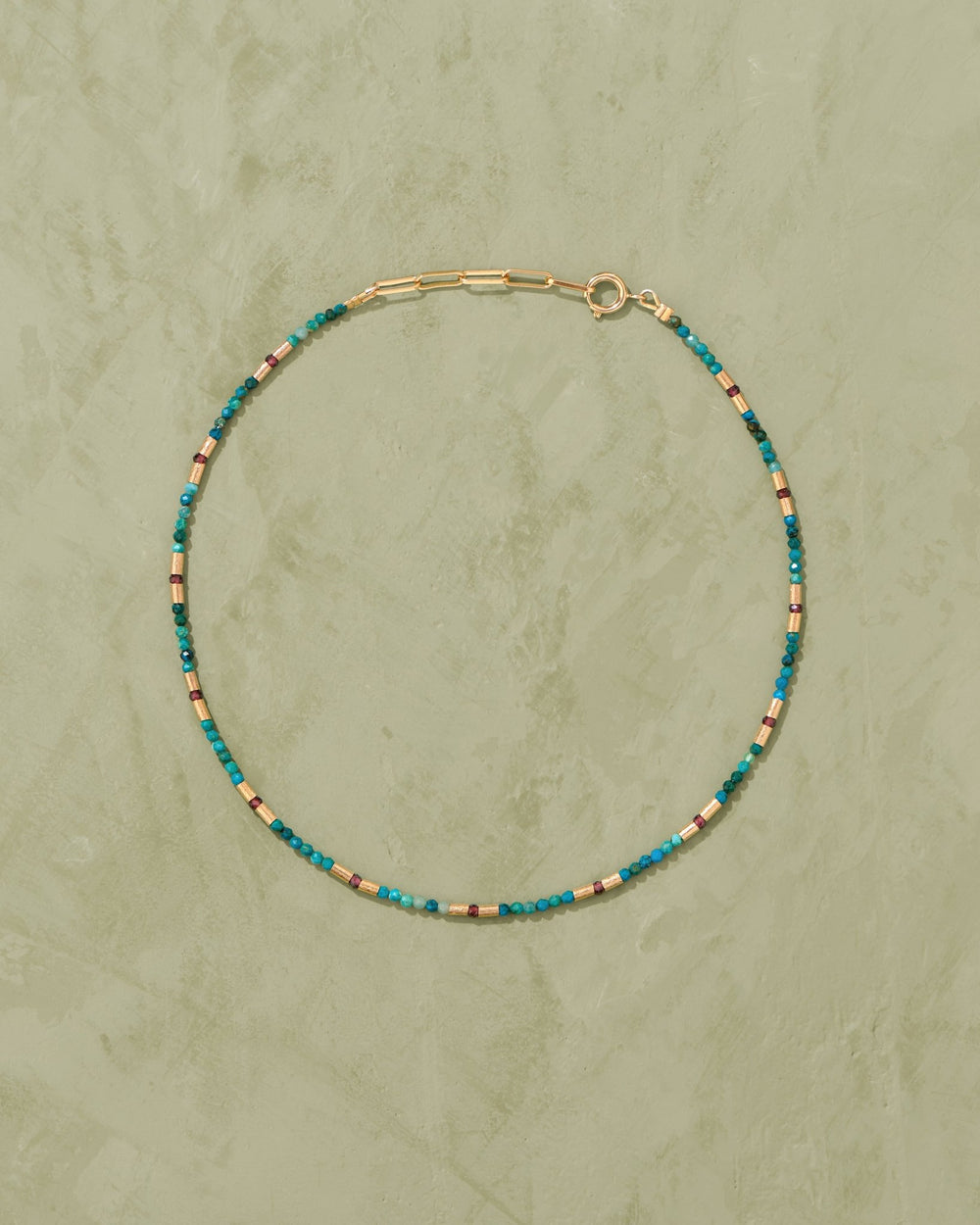 Necklace Rama Collier Grenat-Chrysocolle