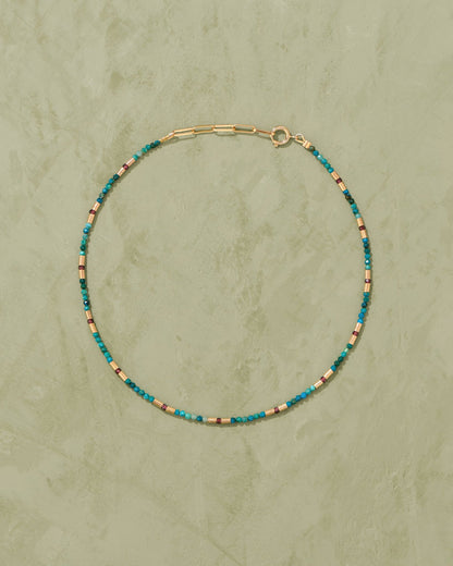 Necklace Rama Collier Grenat-Chrysocolle