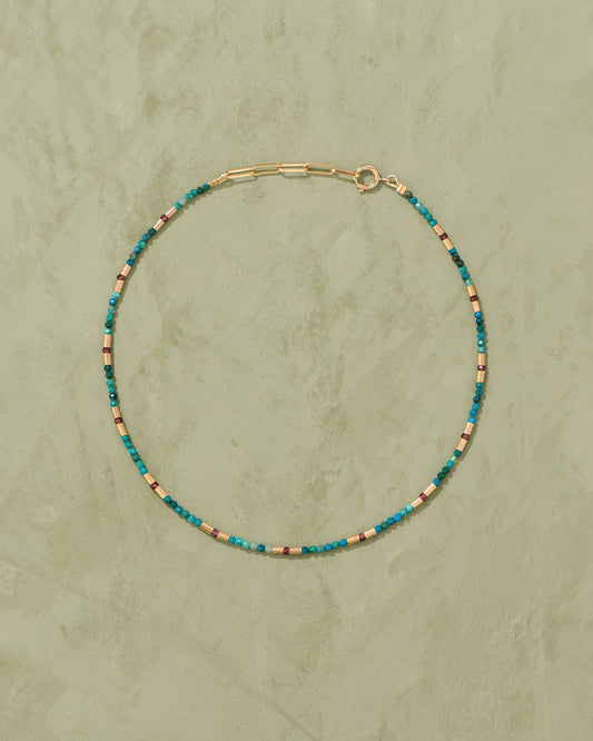 Necklace Rama Collier Grenat-Chrysocolle