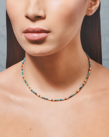 Necklace Rama Collier Grenat-Chrysocolle