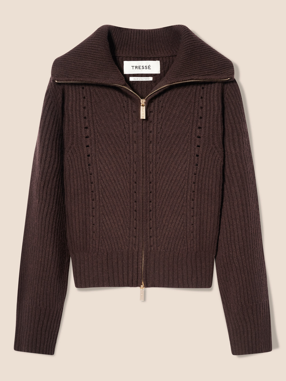 TRESSE | Mabino  Wool-Blend Zip Jacket Brown