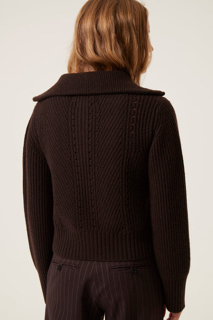 TRESSE | Mabino  Wool-Blend Zip Jacket Brown
