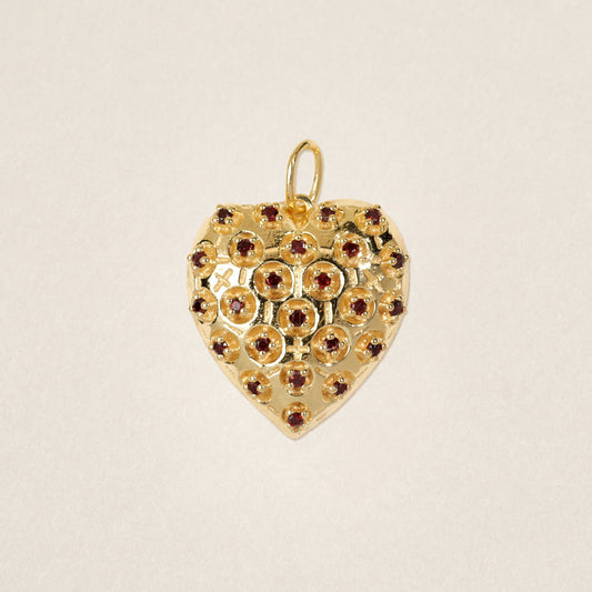 Necklace Joli Coeur Pen Grenat