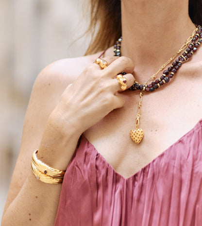 Necklace Joli Coeur Pen Grenat