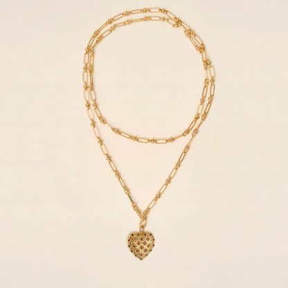 Necklace Joli Coeur Pen Grenat